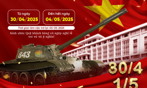 THÔNG BÁO NGHỈ LỄ 30/04 VÀ 01/05 NĂM 2025